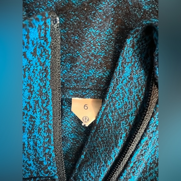 Lululemon Rush Hour 1/2 Zip Running Luon Spray Jacquard Shocking Blue Black sz 6 - Picture 11 of 13